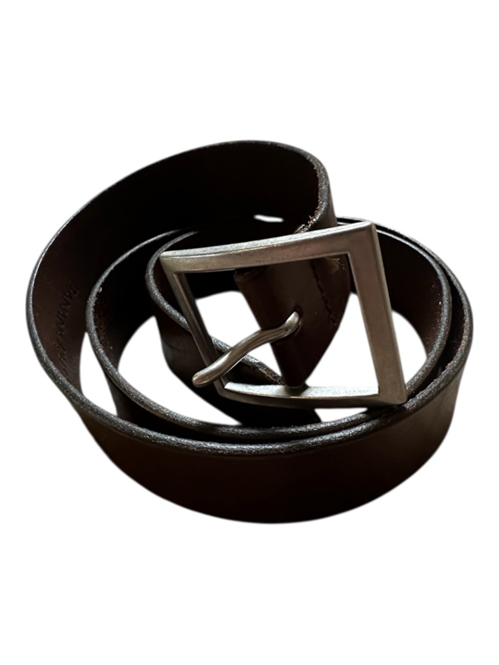 Banana Republic Dark Brown Leather Belt with Silver Buckle